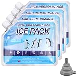 flintronic 4 Pcs Acumulador de frío, Paquete de Hielo, Hojas Paquete Hielo Reutilizables, Duraderos Congelador para Transporte, para Alimentos Congelados, Picnic, Fiambrera, Playa Camping, 16 * 19 CM