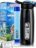 Baytiz- Botella de Agua con Filtro Purificador sin BPA - Paja de Supervivencia de Carbón Activado Filtros Purificadores Accesorios Pastillas Potabilizadoras Filtrada Potabilizador Deporte Grifo Water