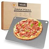 BIBODU Placa Acero Horno Pizza | Medidas 40 x 30 cm - Grosor 6mm | Placa Acero Pizza Fabricada con Acero al Carbono | Perfecto para Hornear Pizza, Pan, Reposteria y Verduras