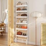 ABCOOL Estantería de almacenamiento detrás de la puerta, cestas colgantes ajustables a 6 niveles, autónoma, de metal fino, ahorro de espacio, almacenamiento robusto en la parte trasera de la puerta