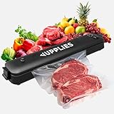 JUPPLIES Envasadora al Vacio Domestica - Embasadoras Vacio Alimentos Profesional - Maquina al Vacio para Conservación de Alimentos - Selladora al Vacio con 5 Modos (Envasadora + 50 Bolsas)