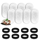 MXTIMWAN 16 Piezas Filtros de Fuente para Gatos, 8 Filtros de Carbón y 8 Esponjas de Espuma para 3,2 L Fuentes de Acero Inoxidable, Filtros Fuente con Carbón Activo