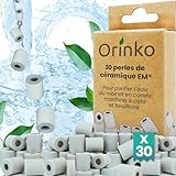 orinko - 30 microesferas de cerámica EM® - Mejora la calidad del agua - Reduce la cal - Apto para lavadora y para 2 decantadores, botellas, calabazas, cafetera, hervidores