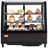 VEVOR Vitrina Refrigerada Comercial 100 L Vitrina de Pastelería de 2 Niveles Refrigerador con Iluminación LED Enfriamiento TURBO Enfriamiento por Aire Sin Escarcha, para Pasteles de Panadería