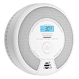 X-Sense Alarma Detectora de Humo y Monóxido de Carbono con Batería de 10 Años, Pantalla LCD de Lecturas de CO, Alarma de Incendio y CO, Cumple con los Estándares EN14604 y EN50291, SC07