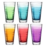 Leonardo Vario Struttura 026845 - Juego de 6 vasos aptos para lavavajillas, vasos de cristal de colores, 280 ml