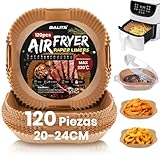 120 Piezas Papel Cuadrado Para Freidora de Aire 5-7L, 20-24CM, Papel Desechable Antiadherente para Horno Microondas, Perfecto para COSORI Cecotec 5,5 6L