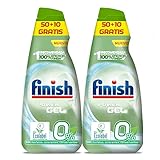 Reckitt Finish Power Gel 0% Detergente Gel Lavavajilla con Certificado Ecológico, 2 unidades - 120 Dosis