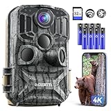 DEATTI Camara de Caza WiFi 4K 48MP,8 Pilas AA Tarjeta 32G Camara Fototrampeo con 0.1s Velocidad de Disparo y Gran Angular de 120° Camara Caza, IP66 Impermeable