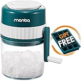 MANBA Manual Picadora de hielo raspado y máquina para hacer granizado - Trituradora portátil prémium - Sin BPA