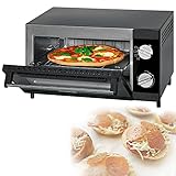 Minihorno con función de parrilla y calor superior e inferior, horno multihorno, horno para pizza (12 L, 1000 W, incluye bandeja, parrilla y bandeja para migas)
