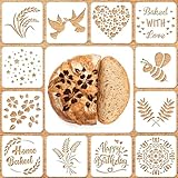 KHIRY 12 Piezas Plantilla para Pan, Artesano, Plantillas para Pan, Juego de Plantillas para Hornear, Plantilla para cocinar, Plantilla para Hornear, Pan, Pastel