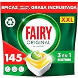 Fairy Original Todo En Uno Cápsulas De Lavavajillas, Limón, 5 x 29 Cápsulas, Efectivas Incluso En La Grasa Reseca