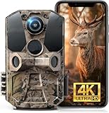 CEYOMUR Cámara de Caza WiFi 40MP 4K, Cámara de Caza con Gran Angular de 120° Velocidad de Disparo 0.2s Visión Nocturna y IP66 Impermeable, App Control Remoto Envía Una Foto a tu Teléfono