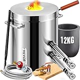 VEVOR Forja de Propano de Acero Inoxidable 12 KG Kit de Horno de Fusión de Metales Temperatura Máxima de 1482 °C Horno de Fundición de Propano 30 PSI Juego de Forja para Cobre, Aluminio, Oro, Plata