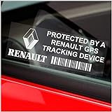 Juego de 5 pegatinas de advertencia de seguimiento GPS del vehículo, 87 x 30 mm para ventana del coche, Renault, pegatina avisador de rastreo para furgonetas