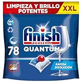 Finish Powerball Quantum Limpieza y Brillo Potentes, Pastillas para lavavajillas, El embalaje puede variar, 78 pastillas