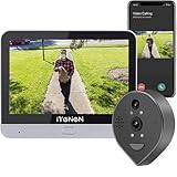 iTenen Mirilla Digital Puerta WiFi con Tarjeta 32GB, Videoportero con Mirilla Puerta WiFi Grabadora con Pantalla LCD de 4.3'', Batería 5000mAH,Detección Humanoide AI, Audio Bidireccional(ED-300P)