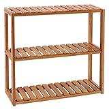 SONGMICS baño, estantería de bambú para Plantas con 3 estantes Ajustables, Montaje en Pared, para salón, Pasillo, Cocina, 60 x 15 x 54 cm, Color Natural BCB13Y