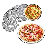 6 paquetes de moldes para pizza de aleación de aluminio con agujeros, 9 pulgadas de grado comercial para horno, bandeja redonda para pizza, bandeja para hornear pizza para el hogar, restaurante, sin
