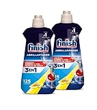 Finish Powerball Abrillantador lavavajillas, seca, brillante y sin marcas, aroma limón, 2 x 500 ml - Total 250 lavados