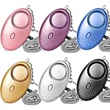 6 alarmas personales, alarma de bolsillo de 130 dB para mujeres, alarma de bolsillo recargable, autodefensa, sirena de seguridad, luz estroboscópica LED para mujeres, personas mayores, niños