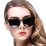 KANASTAL Gafas de Sol Mujer Negras Mate Polarizadas Clásicas Vintage Retro Protección UV400 Moda Señora Black Matte Sunglasses -Negro Mate