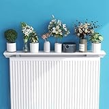 Cubre Radiador, Estante Radiador Blanco de 13cm de Profundidad, Elegante Balda Radiador para Decoración y Almacenamiento, No Requiere Perforación con Soporte,W 13cm/5.1in; L 35cm/13.7in