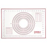 GWHOLE Tapete de Silicona para Amasar, 60 x 40 cm Antiadherente Alfombrilla Hornear Reutilizable Baking Mat para Repostería, Hornear, Pastelería, Resistente al Calor, Fácil de Limpiar