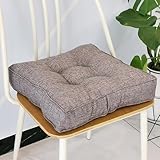 VFDC Cojín para silla de 45 x 45 cm, juego de 2 cojines para exteriores, 9 cm de grosor, cojines para sillas de jardín, comedor, cocina, interior, gris