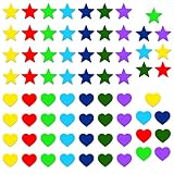 Keboyoe 70 Piezas Estrellas Magneticas Imanes Estrellas Imanes Pizarra Magnetica Estrellas Imanes Pequeños para Tabla de Recompensas Magnetica,Pizarra Blanca,Nevera(Forma de Estrella,Corazón)