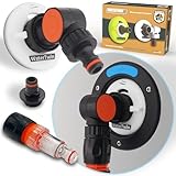 MaJoCompTec® WATERTWIN - Juego de contadores de filtro de agua para depósitos de agua para autocaravanas, accesorios para tapa de depósito de agua, adaptador de llenado compatible con Gardena | Tipo