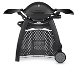 Weber Q2200 - Parrilla de gas, superficie de parrilla de 54 x 39 cm, 1 quemador, con mesas laterales plegables, rejilla de parrilla de hierro fundido esmaltado en porcelana de 2 piezas, con termómetro