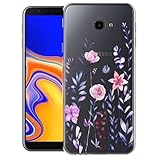 Pazpnoy Funda para Samsung Galaxy J4+/J4 Plus,Transparente TPU Carcasa con Hermoso Flores Dibujos Diseño,Ultrafino Suave Silicona Mujer Protección Case Cover-3