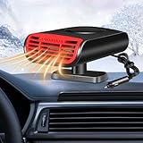 NAVESO Calentador de Coche, 12 V 150 W Calefactor Coche Mechero, 2 En 1 Calefacción Portátil de Coche con Calefacción y Ventilador de Refrigeración, Coche Descongelador Desempañador, Rotación 360°