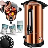 KESSER® Hervidor de Vino Caliente de 10 l de Acero Inoxidable, Incluye 10 Tazas con termostato, máquina expendedora para Bebidas Calientes, dispensador de Agua Caliente, indicador de Nivel
