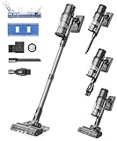 Proscenic P11 Mopping Aspiradora sin Cable 35KPA/500W/50Min, Aspira y Friega 2 en 1 Potente y Vertical, Tanque Agua 340ML, Aspiradora Escoba Antienredos para alfombras/Cortinas/pelos de Mascotas