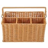 TOPBATHY Porta Utensilios Rústico Soporte para Cubiertos Titular De La Pluma De Cactus Cesta De Cubiertos Tejida Cesto De Cubiertos De Mimbre Cesta De Frutas Creativa Vajilla Páginas Tejer