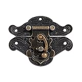Candado Cerrojo Hebilla Cestillo Seguro Pestillo Placa de Madera Caja de Joyería Cerradura de Muebles Socialme-EU(5#)
