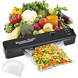 Máquina de envasado al vacío, Maquina al Vacio de Alimentos Automática con 20 Bolsas de Vacío, Selladora Automática de Alimentos Secos y Húmedos, Maquina al Vacio para Conservación de Alimentos
