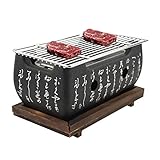 JULYKAI Barbacoa Japonesa | Horno de Carbón de Madera Rectangular de Cocina Japonesa | Parrilla Japonesa Yakiniku para Robata, Yakitori, Takoyaki y BBQ