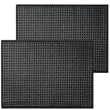 2 Alfombrillas de Secado Rápido de Microfibra, Escurridor, Para Cocina, Accesorios de Mesa, Lavar a Máquina, 51 x 38 cm, Color Negro