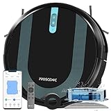 Proscenic 850T Robot Aspirador Fregasuelos, 3000Pa Succión Potente, Depósito de Agua Eléctrico 2 en 1, Control Siri/IFTTT/App/Alexa, para Limpieza del Hogar/Pelo/Polvo