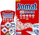 Somat - Set de limpieza para lavavajillas (sal especial, 1,2 kg, incluye limpiador Duo para máquinas, 3 pastillas)