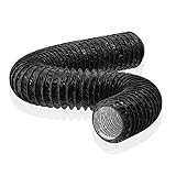 HG Power Manguera de Ventilación 150 mm, 5 m Manguera de Escape de Aluminio, PVC Conductos de Ventilación para Extractores, Climatizadores, Secadoras, Campanas Extractoras, Negro