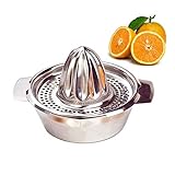 ALEENFOON Exprimidor manual de acero inoxidable con forma de limón naranja, para uso doméstico o en la cocina