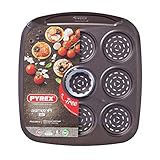 Pyrex Asimetria - Bandeja Mini Pizza, 9 cavidades, Color Negro