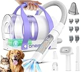 oneisall Aspiradora pelos Mascotas sin cable, 5200mAh Aspiradora para Pelos de Perro con cortaúñas, afilador de uñas, cortapatas, Cepillo aspirador Mascotas, apto para interiores y exteriores