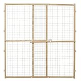 MidWest Homes for Pets modelo 2944WWM-2 Puerta de seguridad para mascotas, tamaño grande, ancho expansible de 73,66-127 cm, 111,76 cm de alto, madera