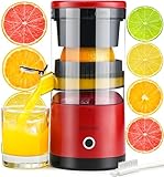 Exprimidor Eléctrico Naranjas Exprimidor de Cítricos Portátil con USB y Cepillo de Limpieza para Naranja, Limón y Pomelo